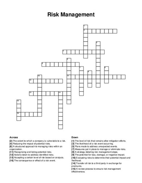 risks crossword clue.